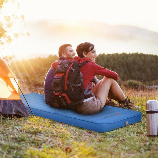 Self Inflating Folding Camping Sleeping Mattress with Carrying Bag-Blue at Set Shop and Smile