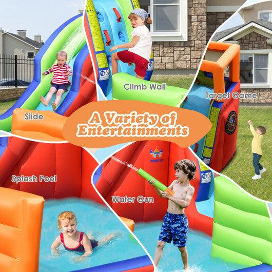 6-in-1 Pirate Ship Waterslide Kid Inflatable Castle with Water Guns and 735W Blower at Set Shop and Smile