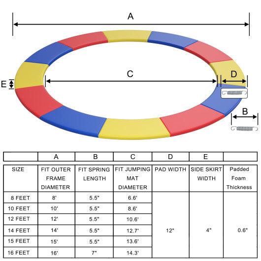 8 Feet Trampoline Spring Safety Cover without Holes-Multicolor at Set Shop and Smile