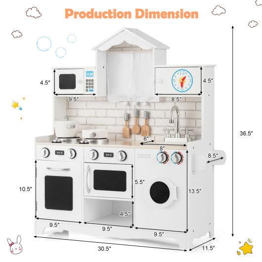Wooden Kids Kitchen with Washing Machine at Set Shop and Smile