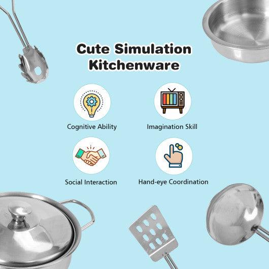 Vintage Play Kitchen Pretend Kids Cooking Playset Toys with Water Dispense at Set Shop and Smile