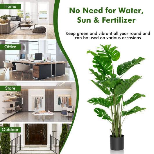 2 Pieces 5 Feet Artificial Monstera Tree Set at Set Shop and Smile