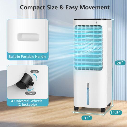 4-in-1 Evaporative Air Cooler with 12L Water Tank and 4 Ice Boxes-White at Set Shop and Smile