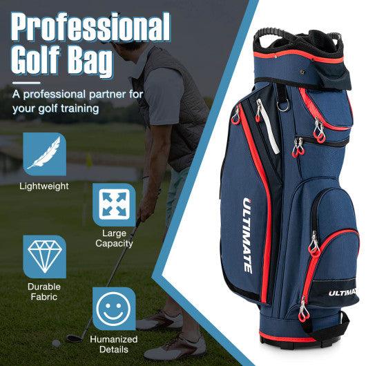 9.5 Inch Golf Cart Bag with 14 Way Full-Length Dividers Top Organizer-Black at Set Shop and Smile