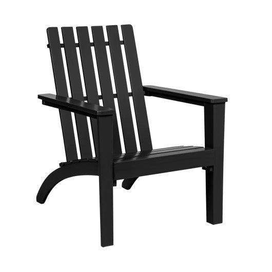 Outdoor Durable Patio Acacia Wood Adirondack Lounge Armchair-Black at Set Shop and Smile