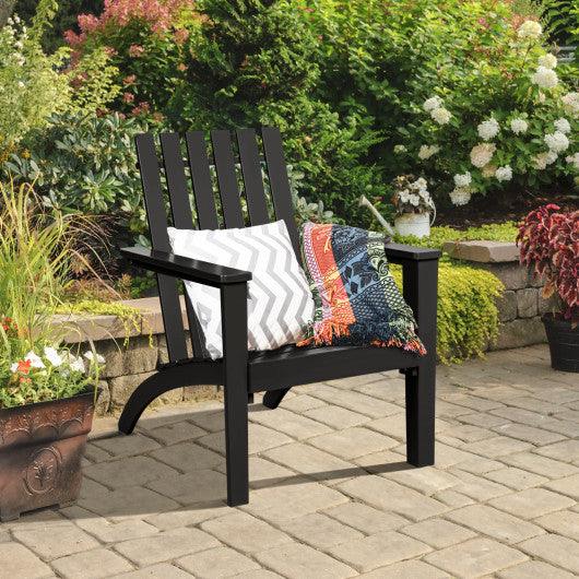 Outdoor Durable Patio Acacia Wood Adirondack Lounge Armchair-Black at Set Shop and Smile