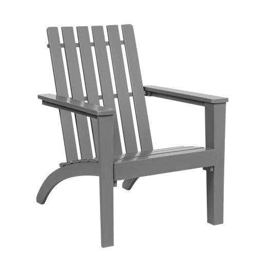 Outdoor Durable Patio Acacia Wood Adirondack Lounge Armchair-Gray at Set Shop and Smile