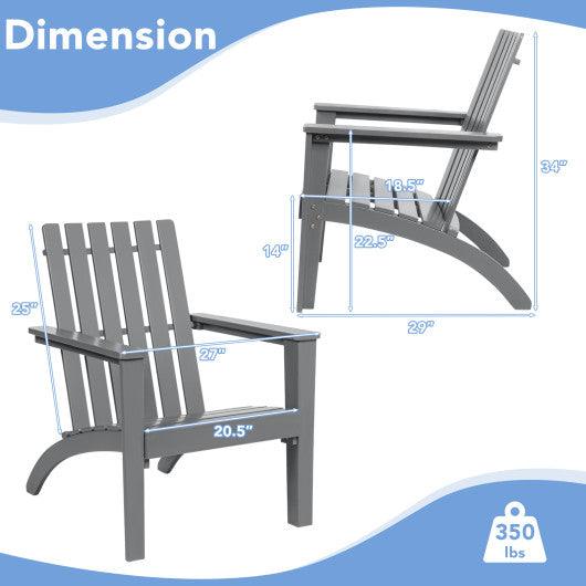 Outdoor Durable Patio Acacia Wood Adirondack Lounge Armchair-Gray at Set Shop and Smile