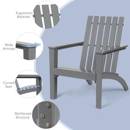 Outdoor Durable Patio Acacia Wood Adirondack Lounge Armchair-Gray at Set Shop and Smile