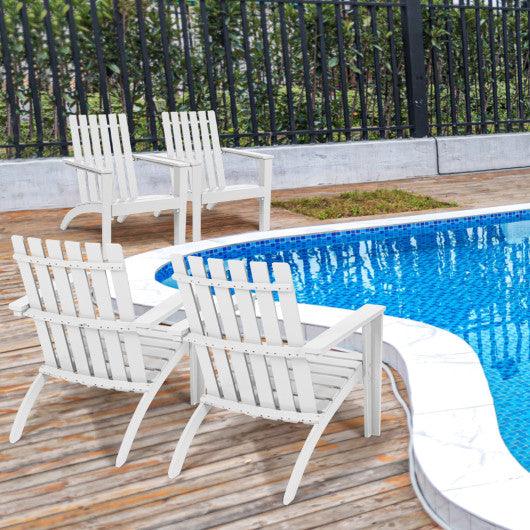 Outdoor Durable Patio Acacia Wood Adirondack Lounge Armchair-White at Set Shop and Smile