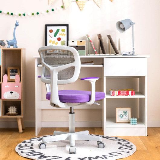 Adjustable Desk Chair with Auto Brake Casters for Kids-Purple at Set Shop and Smile