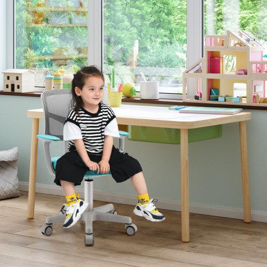 Adjustable Desk Chair with Auto Brake Casters for Kids-Green at Set Shop and Smile