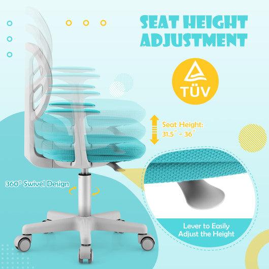 Adjustable Desk Chair with Auto Brake Casters for Kids-Green at Set Shop and Smile