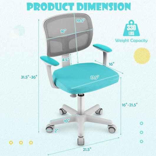 Adjustable Desk Chair with Auto Brake Casters for Kids-Green at Set Shop and Smile
