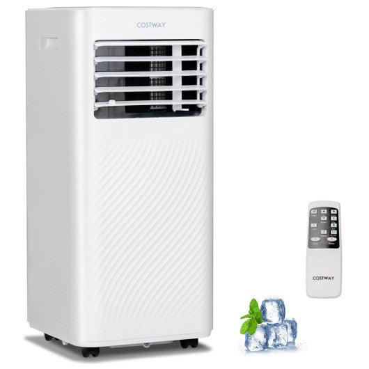4-in-1 8000 BTU Air Conditioner with Cool Fan Dehumidifier and Sleep Mode-White at Set Shop and Smile