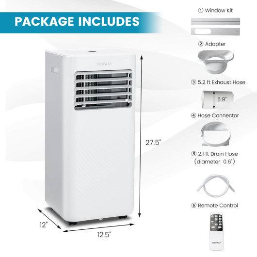 4-in-1 8000 BTU Air Conditioner with Cool Fan Dehumidifier and Sleep Mode-White at Set Shop and Smile