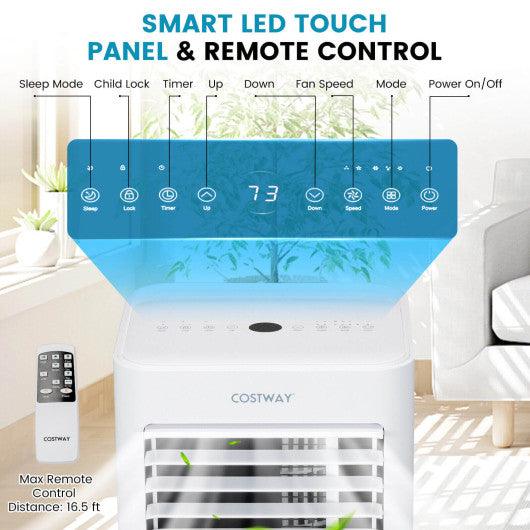 4-in-1 8000 BTU Air Conditioner with Cool Fan Dehumidifier and Sleep Mode-White at Set Shop and Smile