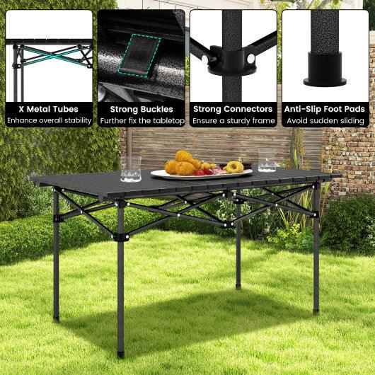 Aluminum Camping Table for 4-6 People with Carry Bag-Black at Set Shop and Smile