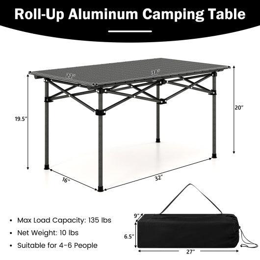 Aluminum Camping Table for 4-6 People with Carry Bag-Black at Set Shop and Smile
