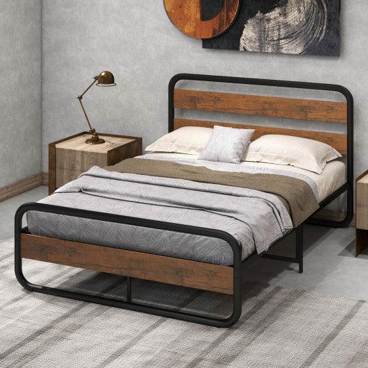 Arc Platform Bed with Headboard and Footboard-Full Size at Set Shop and Smile