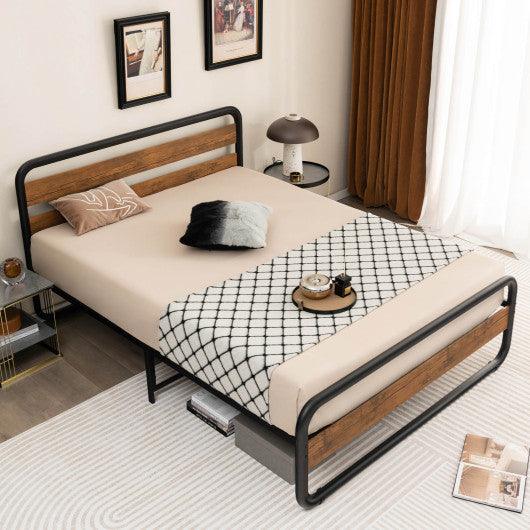 Arc Platform Bed with Headboard and Footboard-Queen Size at Set Shop and Smile