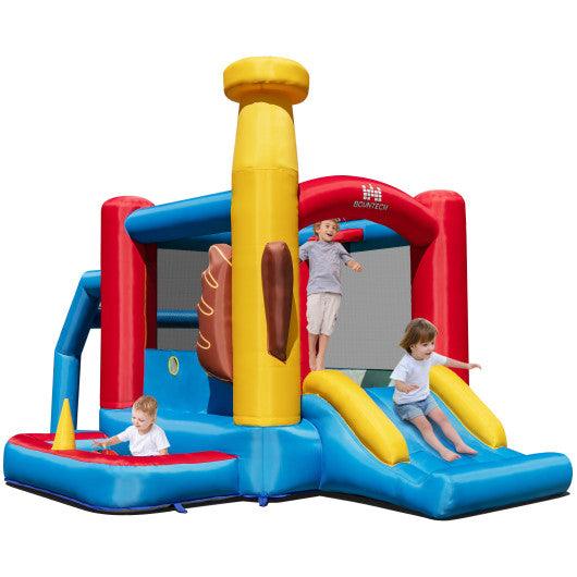Baseball Themed Inflatable Bounce House with Ball Pit and Ocean Balls at Set Shop and Smile
