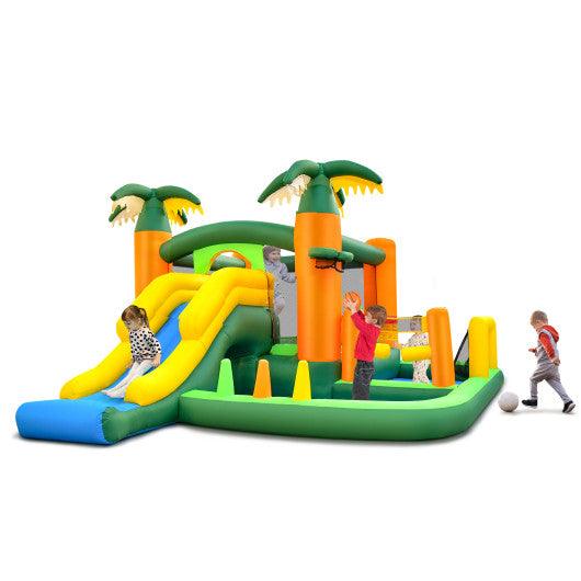Big Inflatable Bounce House with Slide and Ball Pits for Indoor and Outdoor with 735W Blower at Set Shop and Smile
