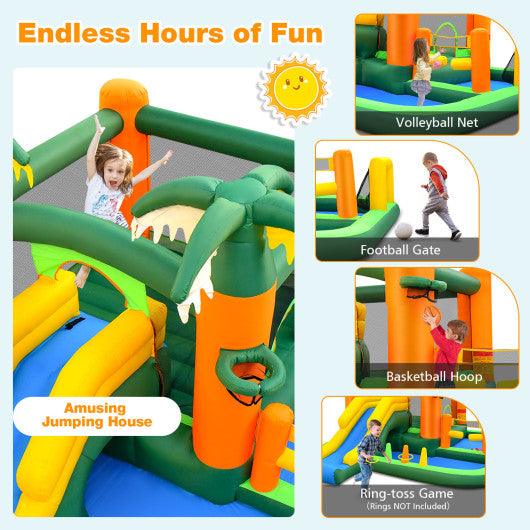 Big Inflatable Bounce House with Slide and Ball Pits for Indoor and Outdoor with 735W Blower at Set Shop and Smile
