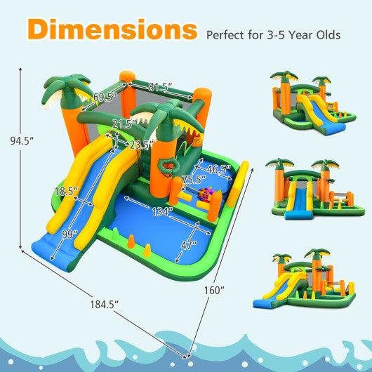 Big Inflatable Bounce House with Slide and Ball Pits for Indoor and Outdoor with 735W Blower at Set Shop and Smile