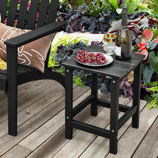 14 Inch Square Weather-Resistant Adirondack Side Table-Black at Set Shop and Smile