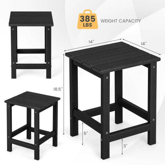 14 Inch Square Weather-Resistant Adirondack Side Table-Black at Set Shop and Smile