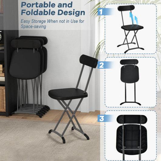 2 Pieces Outdoor Folding Chair Set with Sturdy Frame and Ergonomic Backrest-Black at Set Shop and Smile