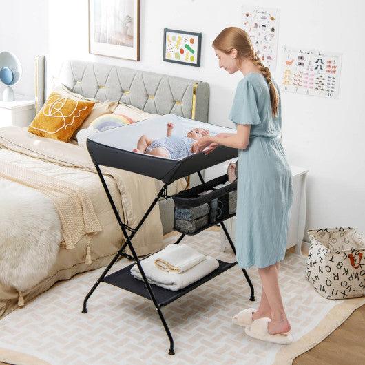 Baby Storage Folding Diaper Changing Table-Black at Set Shop and Smile