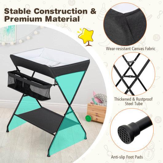 Baby Storage Folding Diaper Changing Table-Black at Set Shop and Smile
