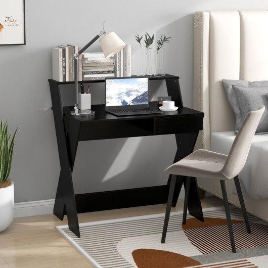 Small Computer Desk with Storage Drawer-Black at Set Shop and Smile