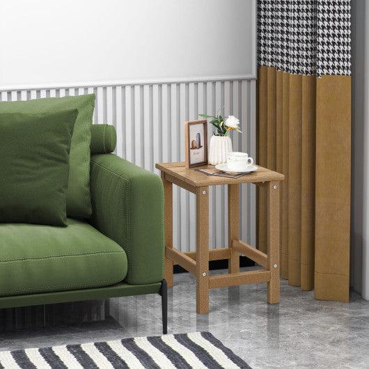 14 Inch Square Weather-Resistant Adirondack Side Table-Brown at Set Shop and Smile