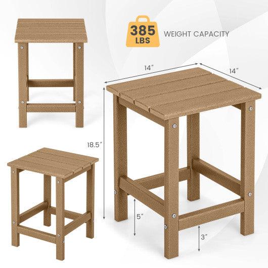 14 Inch Square Weather-Resistant Adirondack Side Table-Brown at Set Shop and Smile