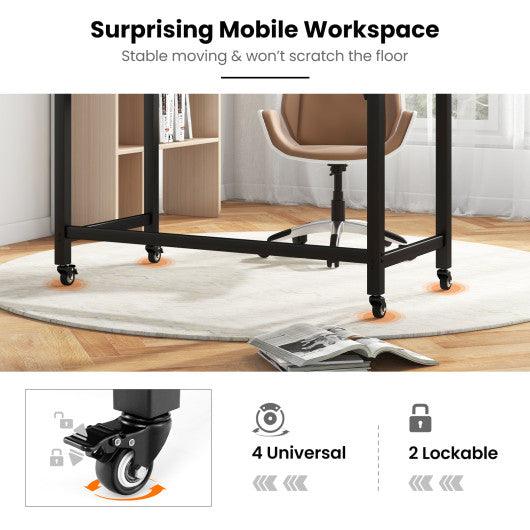 Metal Frame Computer Desk with Wheels at Set Shop and Smile