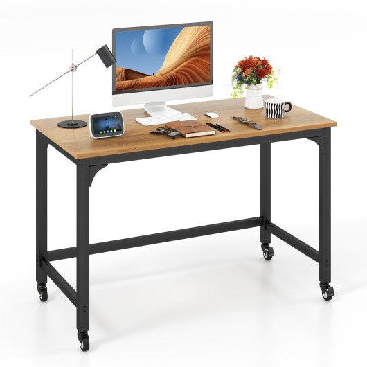 Metal Frame Computer Desk with Wheels at Set Shop and Smile