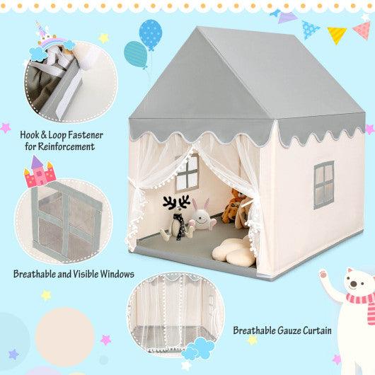 Kids Large Play Castle Fairy Tent with Mat-Beige at Set Shop and Smile