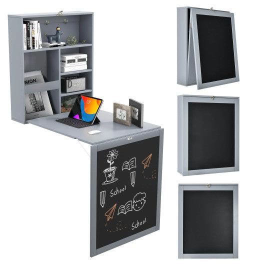Convertible Wall Mounted Table with A Chalkboard-Gray at Set Shop and Smile