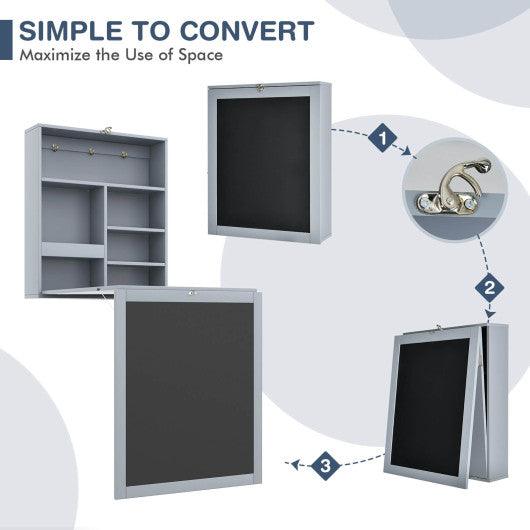 Convertible Wall Mounted Table with A Chalkboard-Gray at Set Shop and Smile