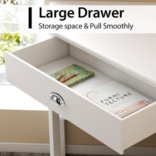 Corner Wooden Piece Laptop Computer Desk-White at Set Shop and Smile