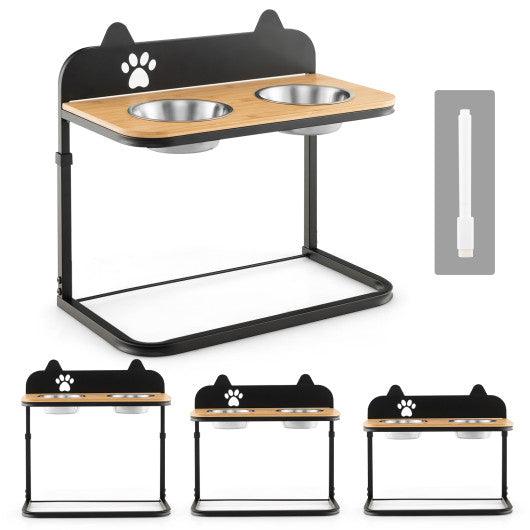 Dog Bowl Stand with 2 Stainless Steel Food Water Bowls at Set Shop and Smile