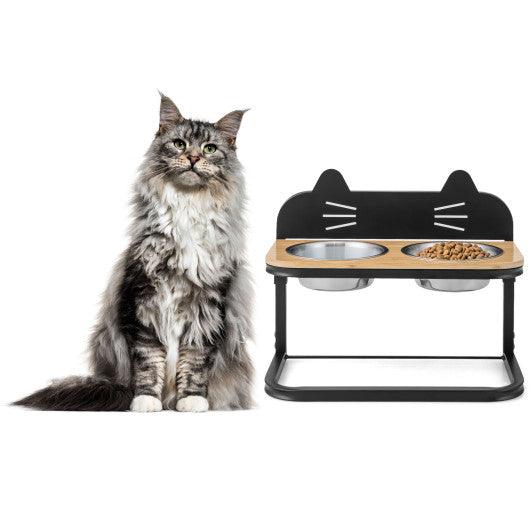 Elevated Pet Feeder with 2 Stainless Steel Bowls for Cats and Small and Medium Dogs at Set Shop and Smile