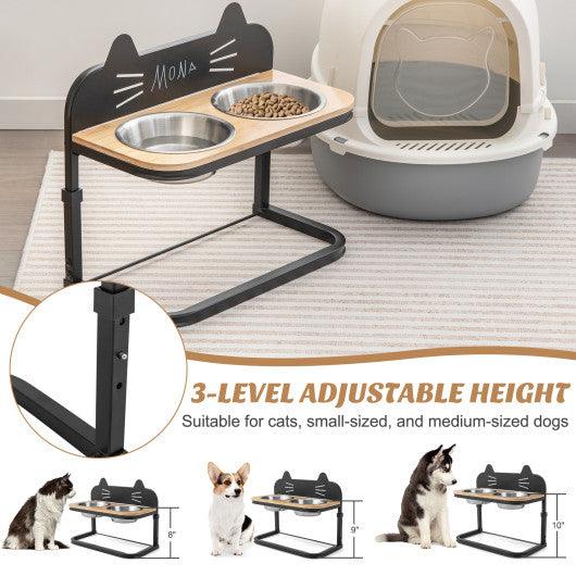 Elevated Pet Feeder with 2 Stainless Steel Bowls for Cats and Small and Medium Dogs at Set Shop and Smile