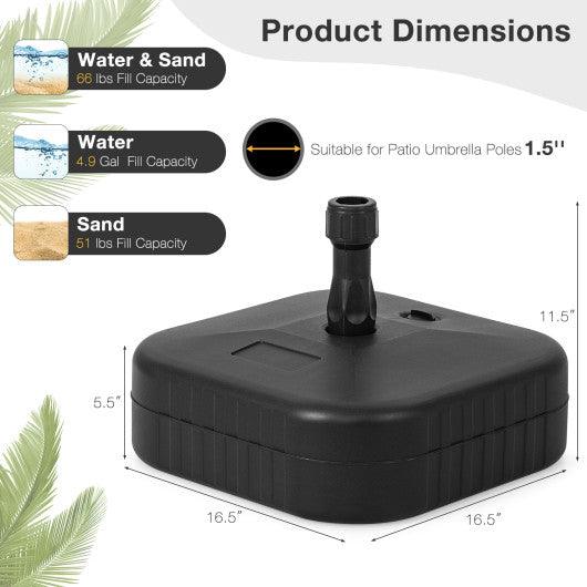 Patio Fillable Umbrella Base Fit 1.5 Inch Umbrella Poles for Yard Poolside-Black at Set Shop and Smile