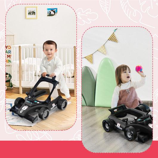 4-in-1 Foldable Activity Push Walker with Adjustable Height-Black at Set Shop and Smile