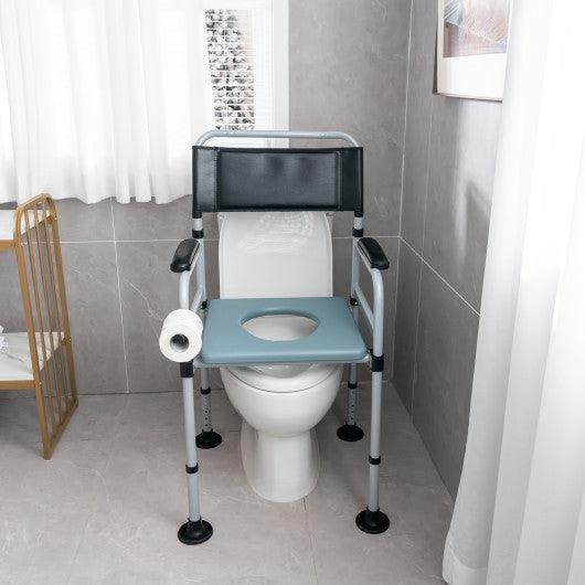 4-in-1 Folding Bedside Commode Chair with Detachable Bucket and Towel Holder at Set Shop and Smile