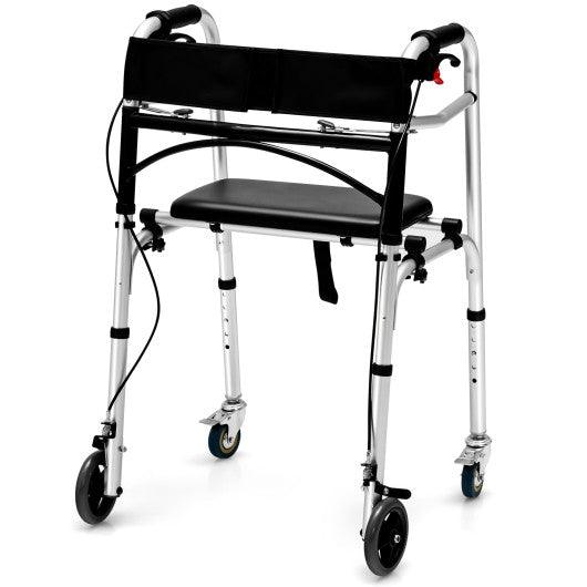 Height Adjustable Aluminum Walker with Rolling Wheels and Brakes at Set Shop and Smile